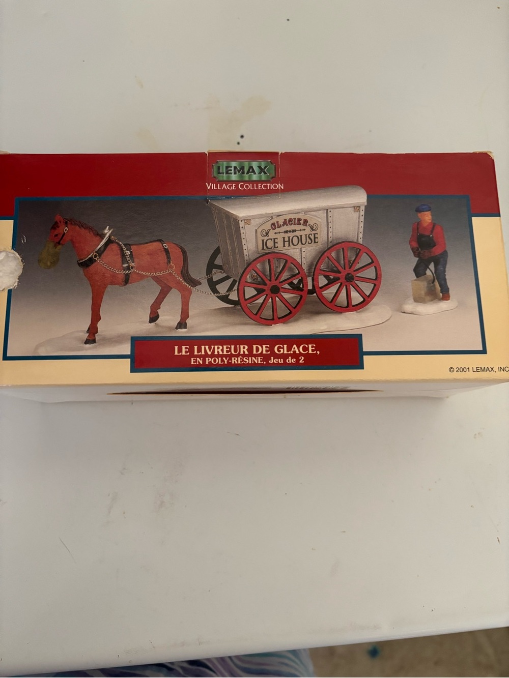 Lemax Ice House Delivery Wagon Set - Red, White, Brown